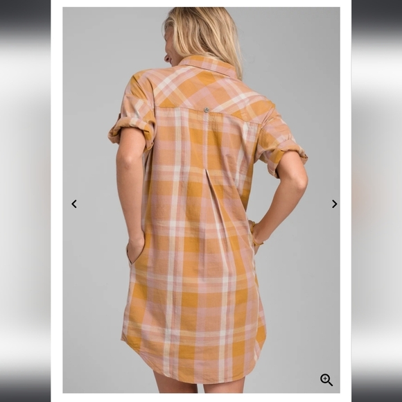 Prana Deryn Collar Plaid Dress, Size Medium - Picture 2 of 15